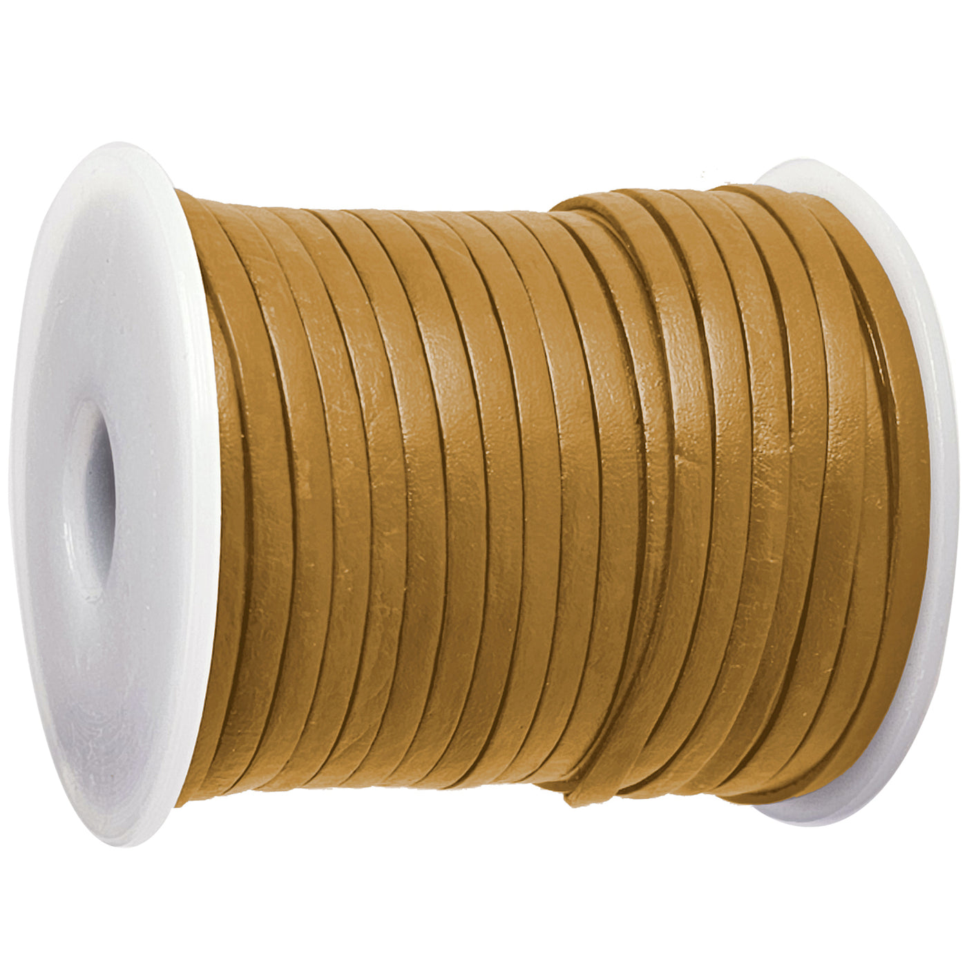 esnado Lederband Flach 3 x 1 mm - Curry - echtes Leder