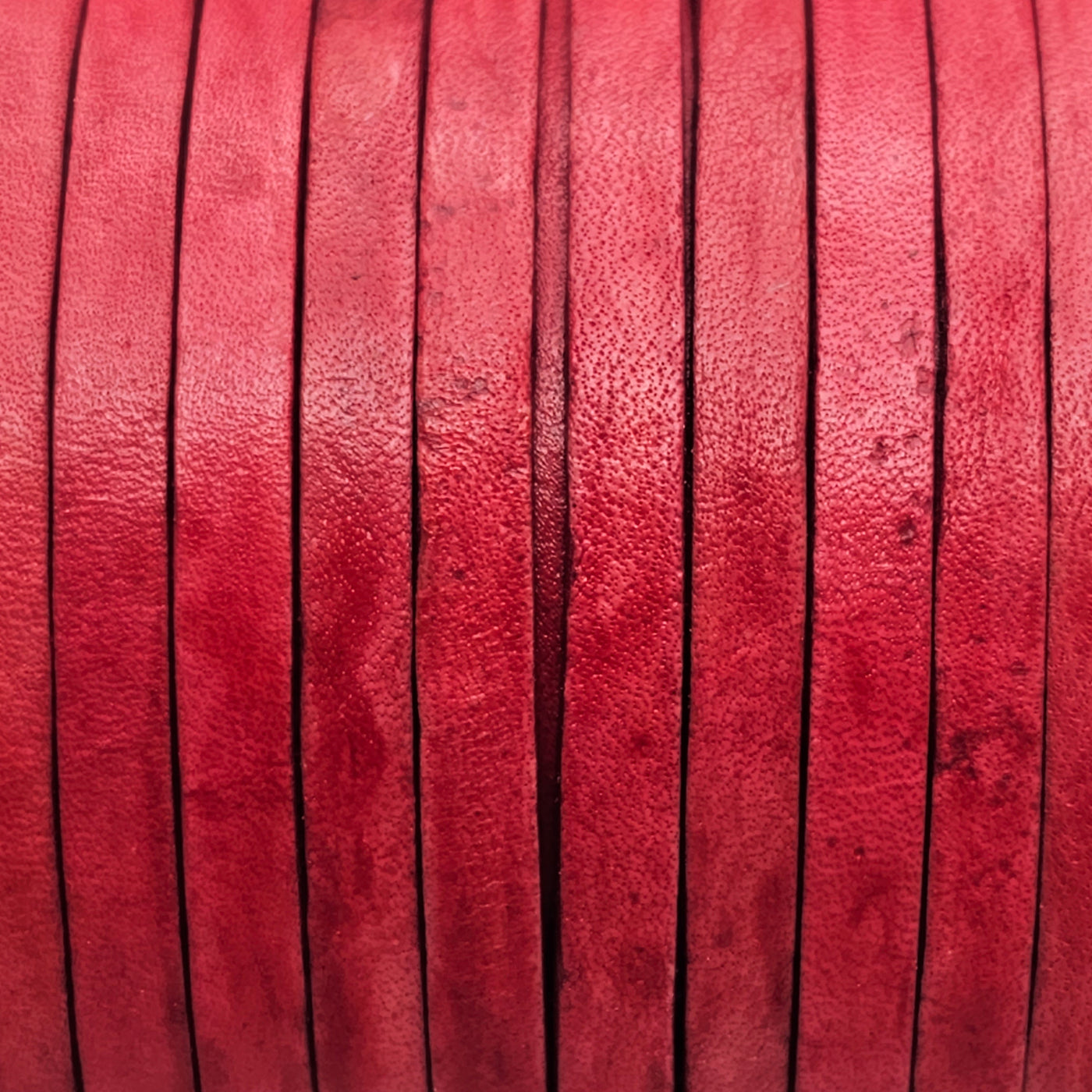 esnado Lederband Flach 3 x 1 mm - Antik Rot - echtes Leder