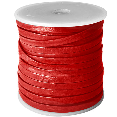 esnado Lederband Flach 4 x 1 mm - Rot