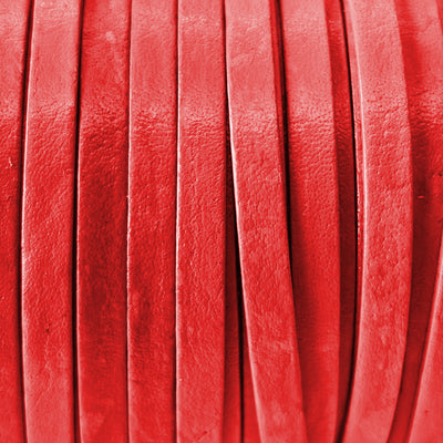 esnado Lederband Flach 4 x 1 mm - Rot