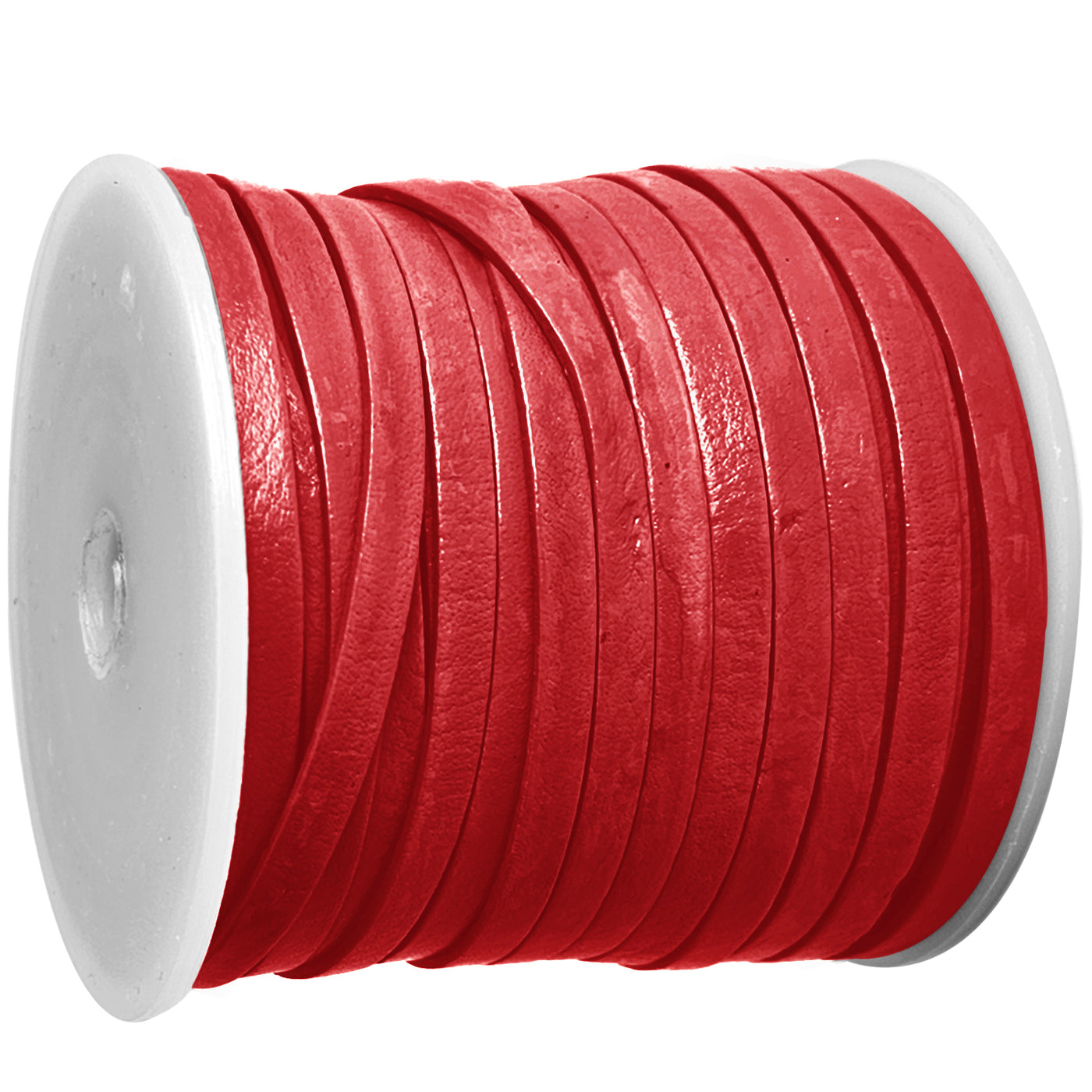 esnado Lederband Flach 4 x 1 mm - Rot