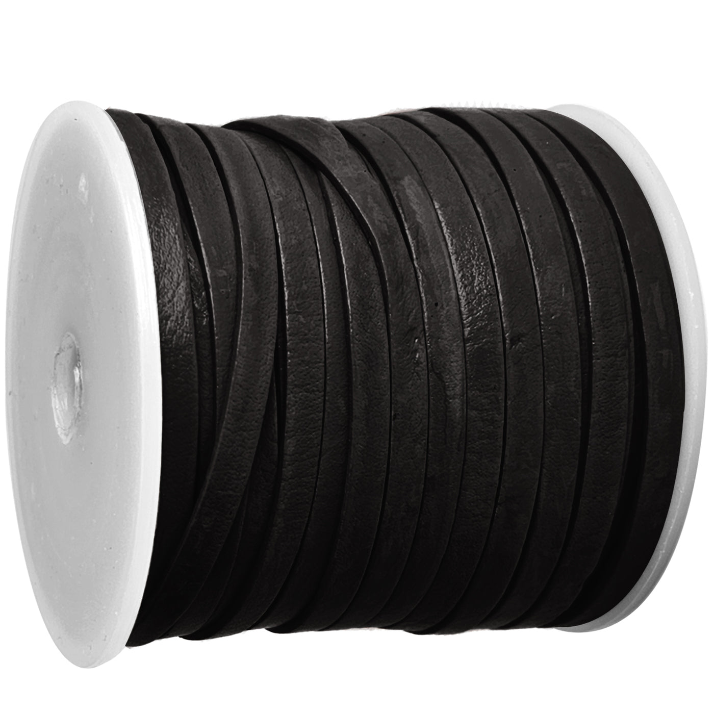 esnado Lederband Flach 4 x 1 mm - Schwarz - echtes Leder
