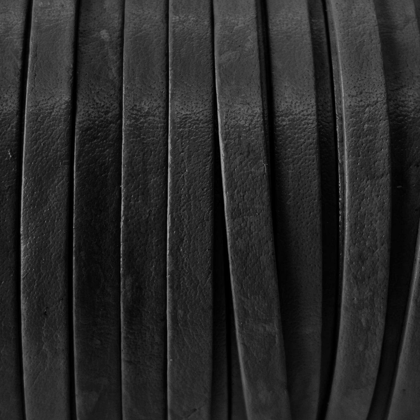 esnado Lederband Flach 4 x 1 mm - Schwarz - echtes Leder