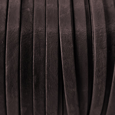 esnado Lederband Flach 4 x 1 mm - Braun - echtes Leder