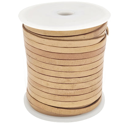 esnado Lederband Flach 4 x 1 mm - Natur - echtes Leder