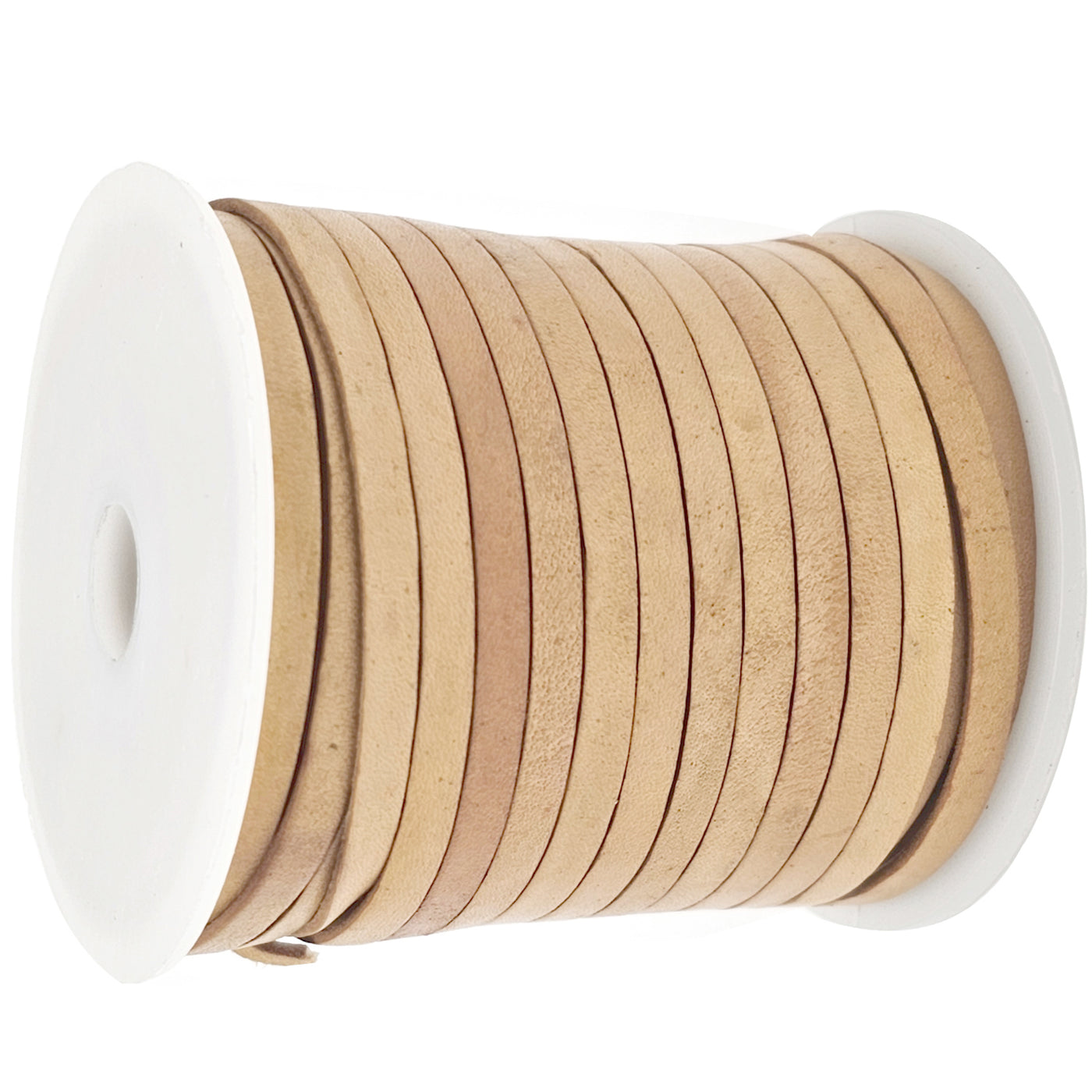 esnado Lederband Flach 4 x 1 mm - Natur - echtes Leder