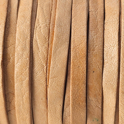 esnado Lederband Flach 4 x 1 mm - Natur - echtes Leder