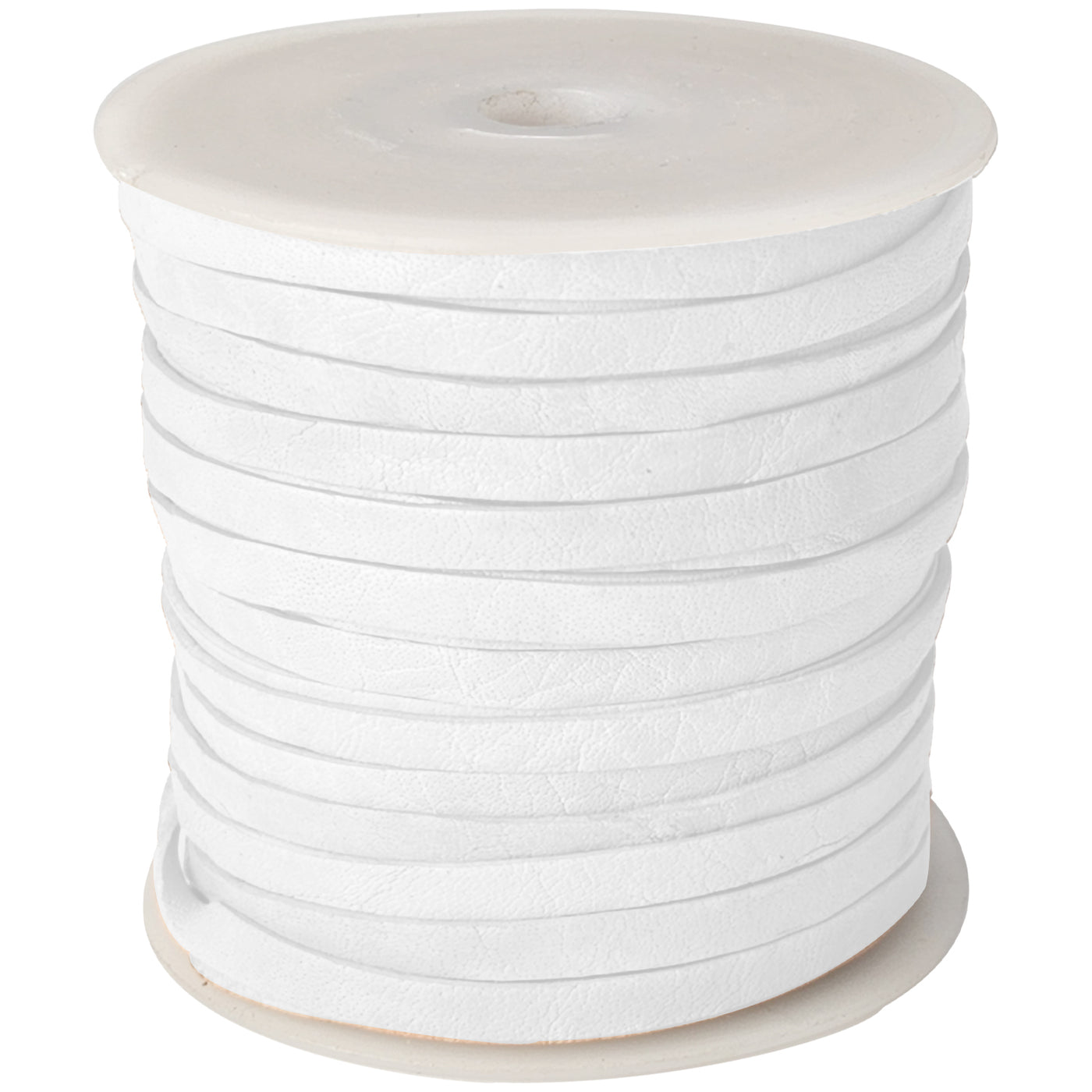 esnado Lederband Flach 4 x 1 mm - Weiß - echtes Leder