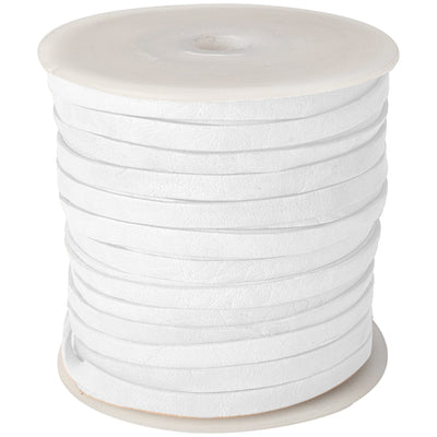 esnado Lederband Flach 4 x 1 mm - Weiß - echtes Leder