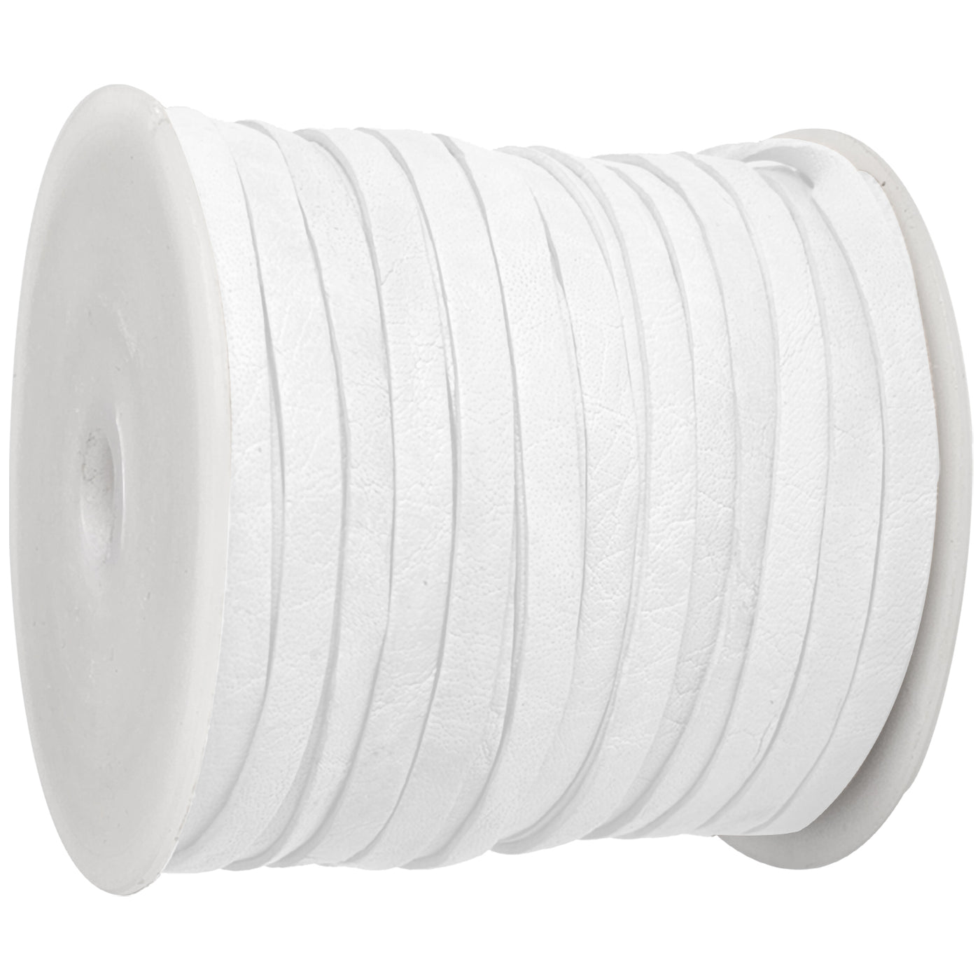 esnado Lederband Flach 4 x 1 mm - Weiß - echtes Leder