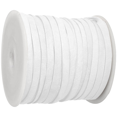 esnado Lederband Flach 4 x 1 mm - Weiß - echtes Leder