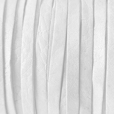 esnado Lederband Flach 4 x 1 mm - Weiß - echtes Leder