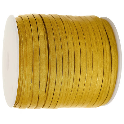 esnado Lederband Flach 4 x 1 mm - Gold - echtes Leder