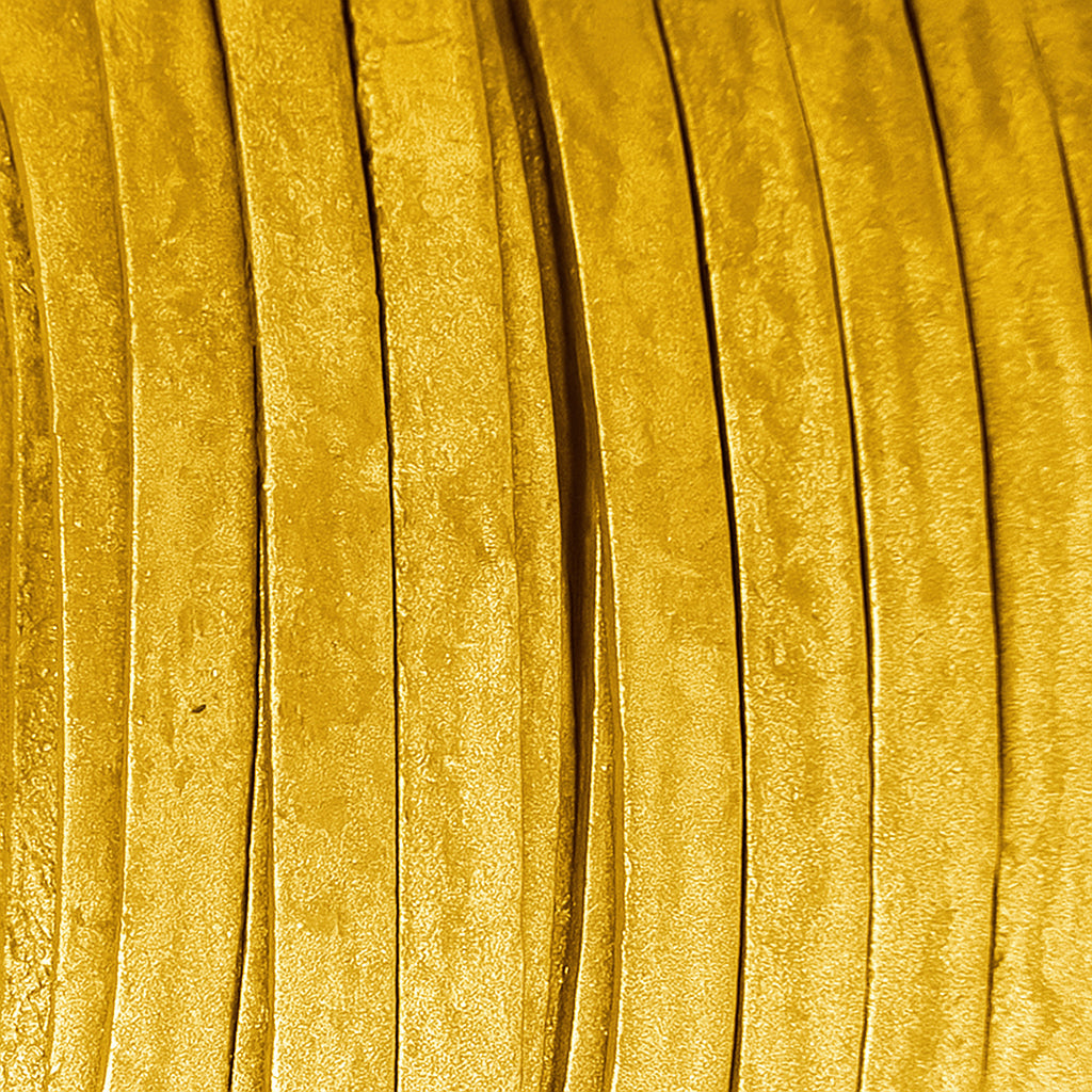 esnado Lederband Flach 4 x 1 mm - Gold - echtes Leder