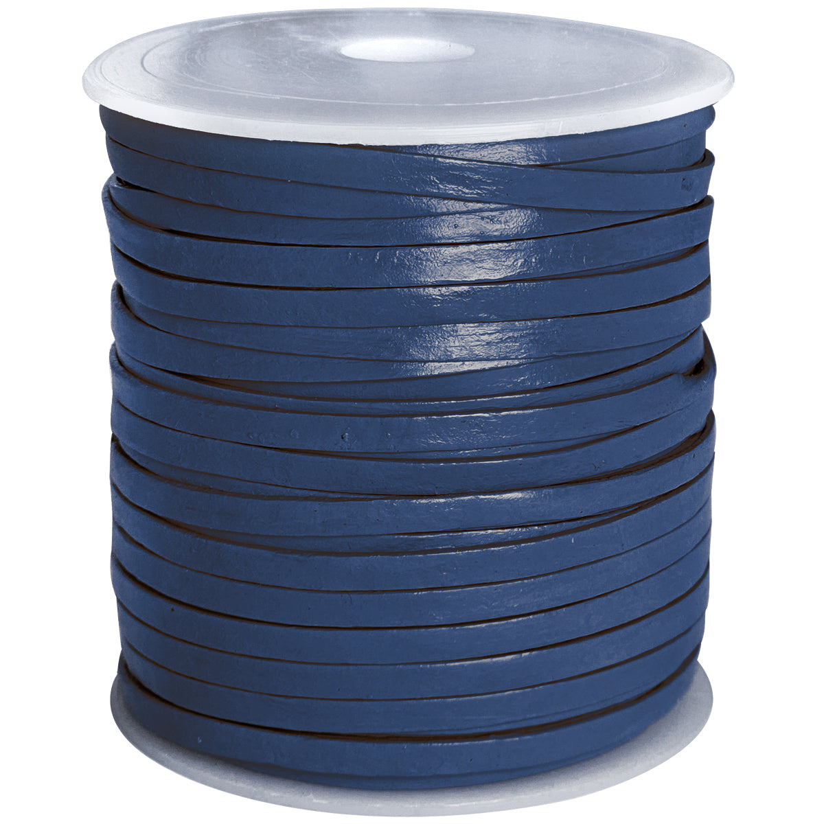 esnado Lederband Flach 4 x 1 mm - Blau - echtes Leder