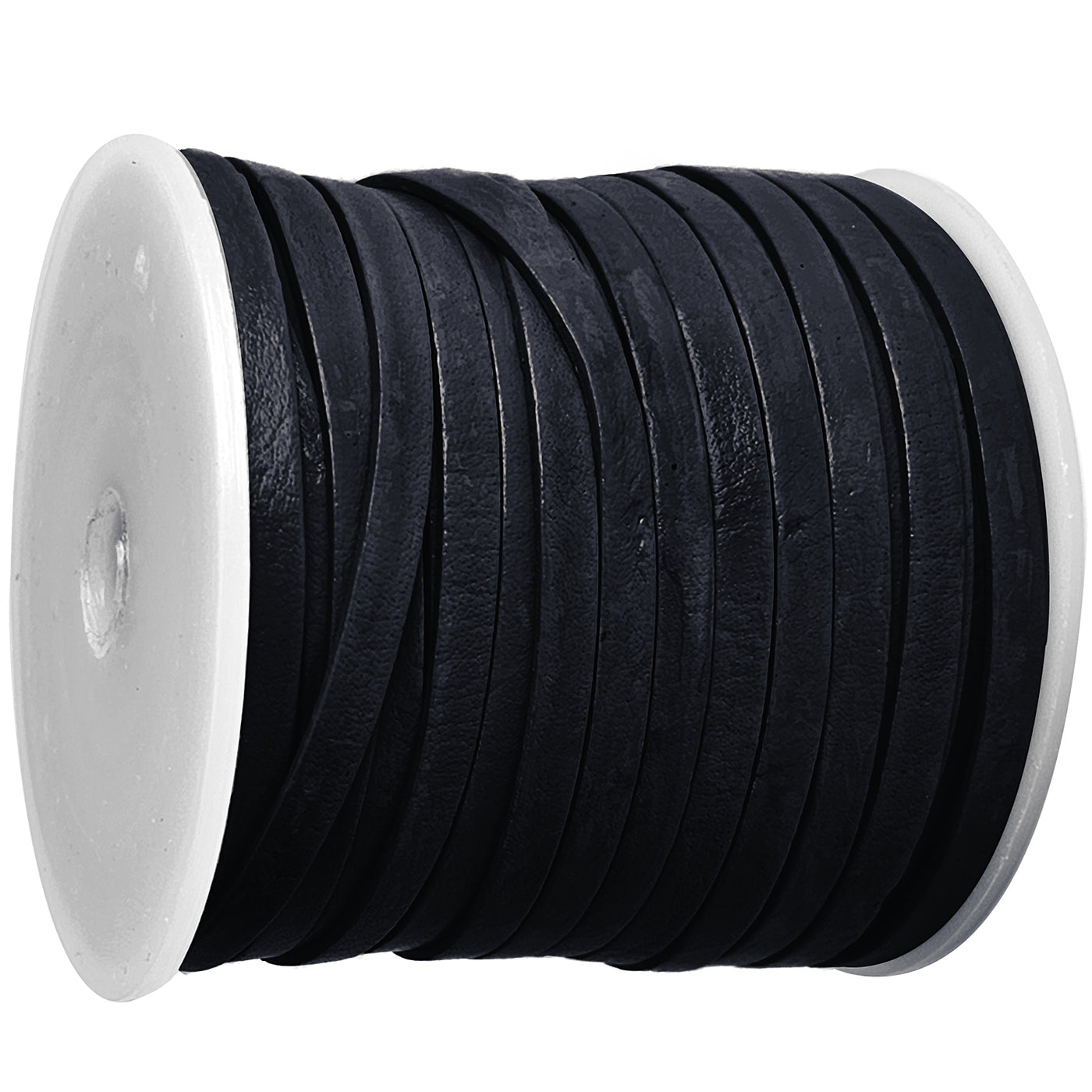 esnado Lederband Flach 4 x 1 mm - Navy - echtes Leder