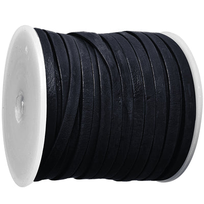 esnado Lederband Flach 4 x 1 mm - Navy - echtes Leder