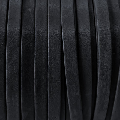 esnado Lederband Flach 4 x 1 mm - Navy - echtes Leder