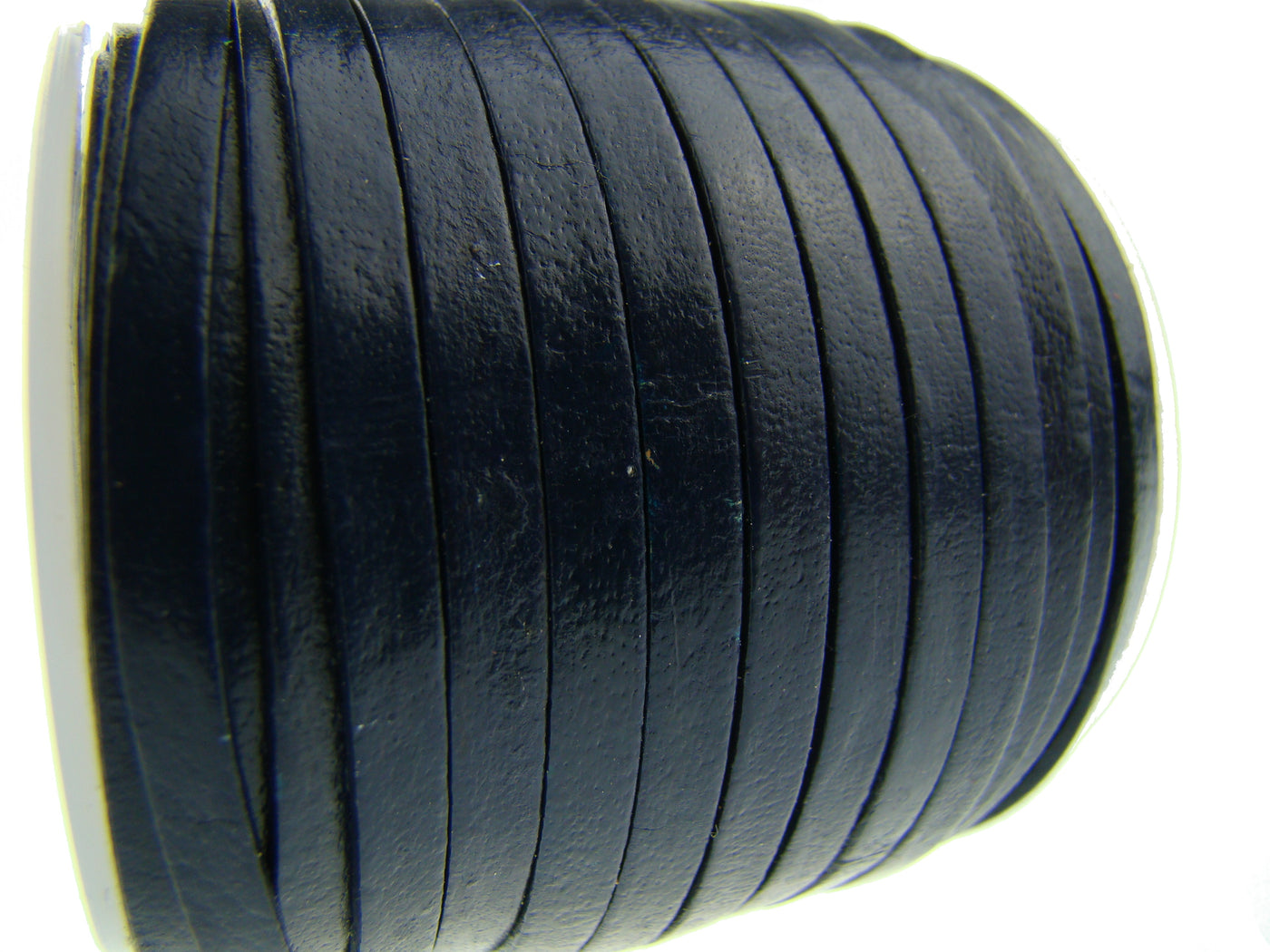 esnado Lederband Flach 4 x 1 mm - Navy - echtes Leder