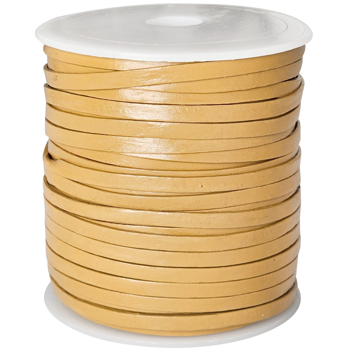 esnado Lederband Flach 4 x 1 mm - Creme - echtes Leder