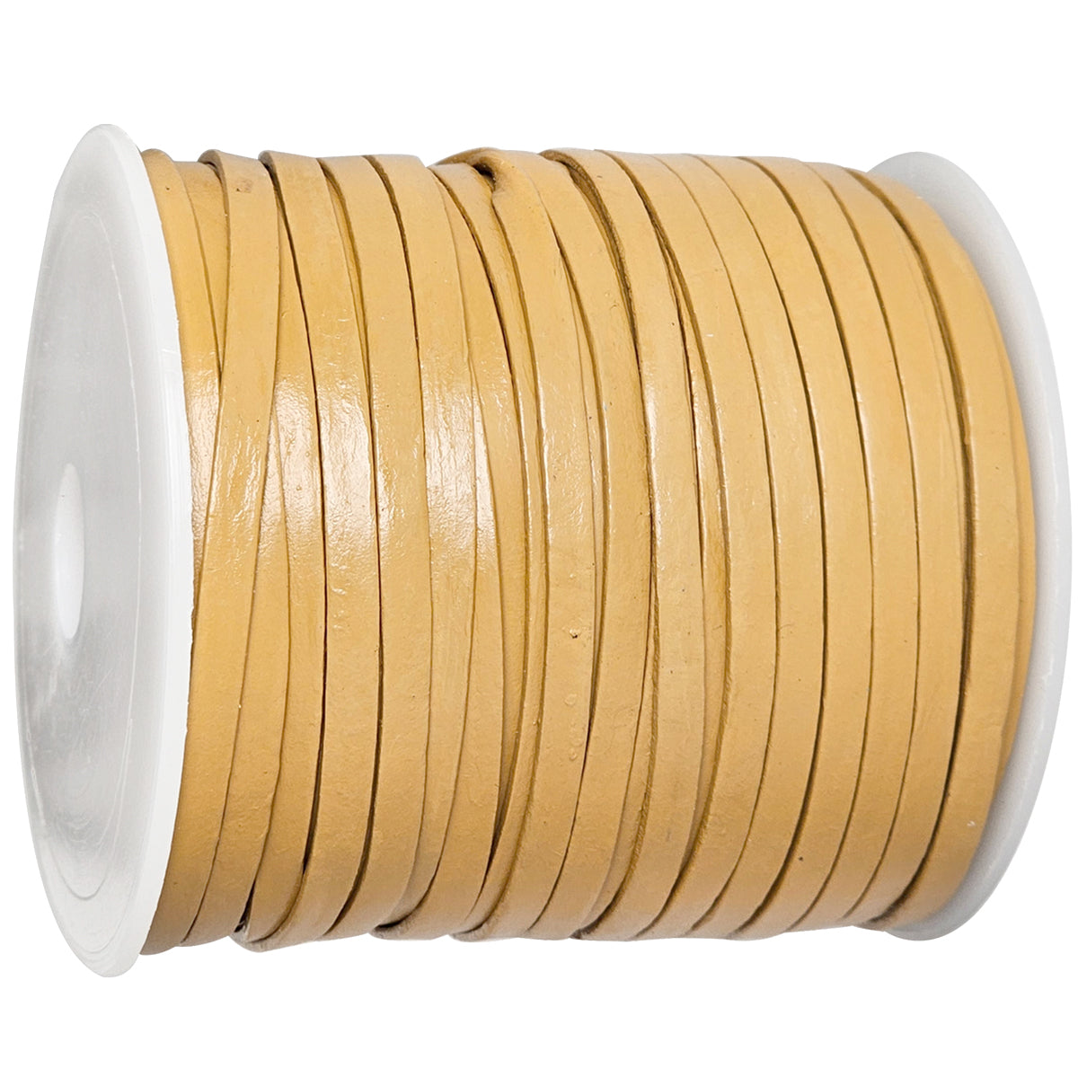 esnado Lederband Flach 4 x 1 mm - Creme - echtes Leder