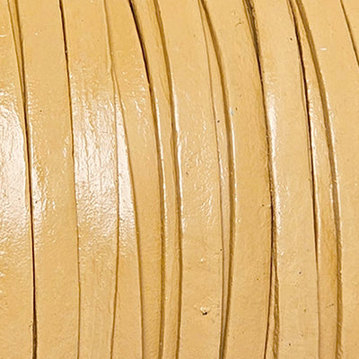 esnado Lederband Flach 4 x 1 mm - Creme - echtes Leder