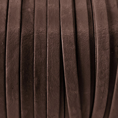 esnado Lederband Flach 4 x 1 mm - Schokobraun - echtes Leder