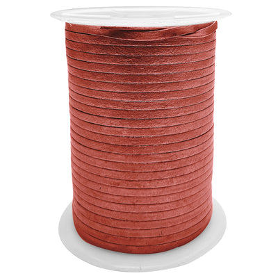 esnado Lederband Flach 4 x 1 mm - Kastanie metallic