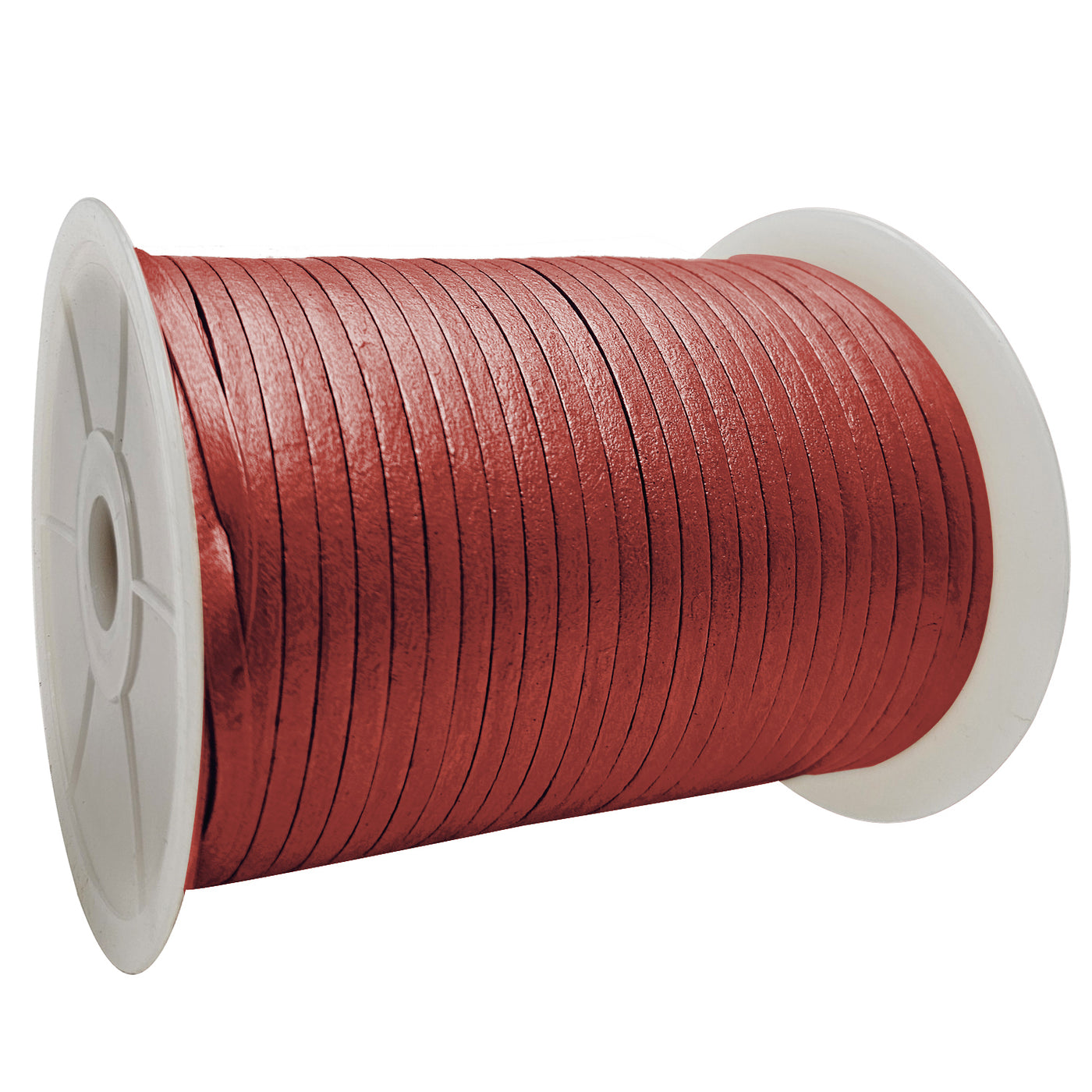 esnado Lederband Flach 4 x 1 mm - Kastanie metallic