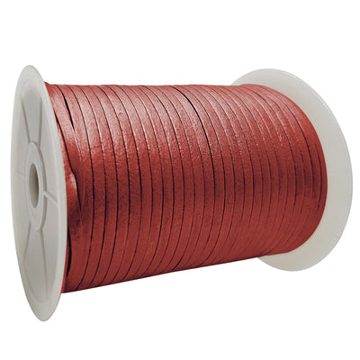 esnado Lederband Flach 4 x 1 mm - Kastanie metallic