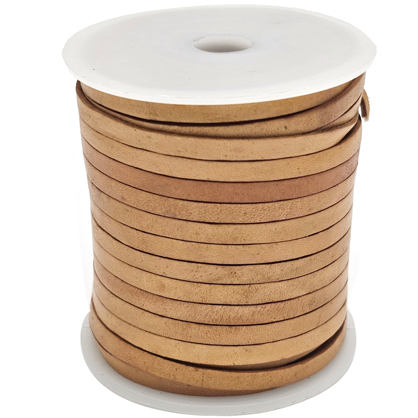 esnado Lederband Flach 4 x 1 mm - Naturbraun - echtes Leder