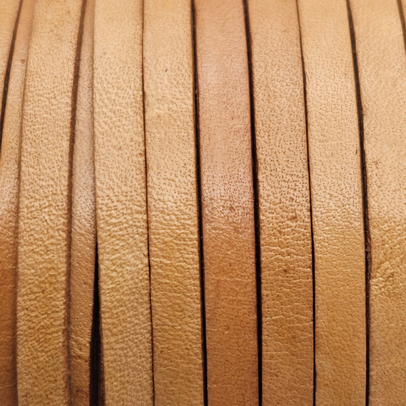 esnado Lederband Flach 4 x 1 mm - Naturbraun - echtes Leder