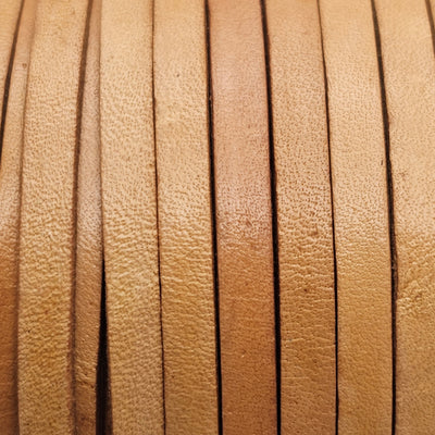 esnado Lederband Flach 4 x 1 mm - Naturbraun - echtes Leder