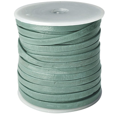 esnado Lederband Flach 4 x 1 mm - Aqua - echtes Leder
