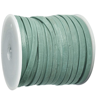 esnado Lederband Flach 4 x 1 mm - Aqua - echtes Leder