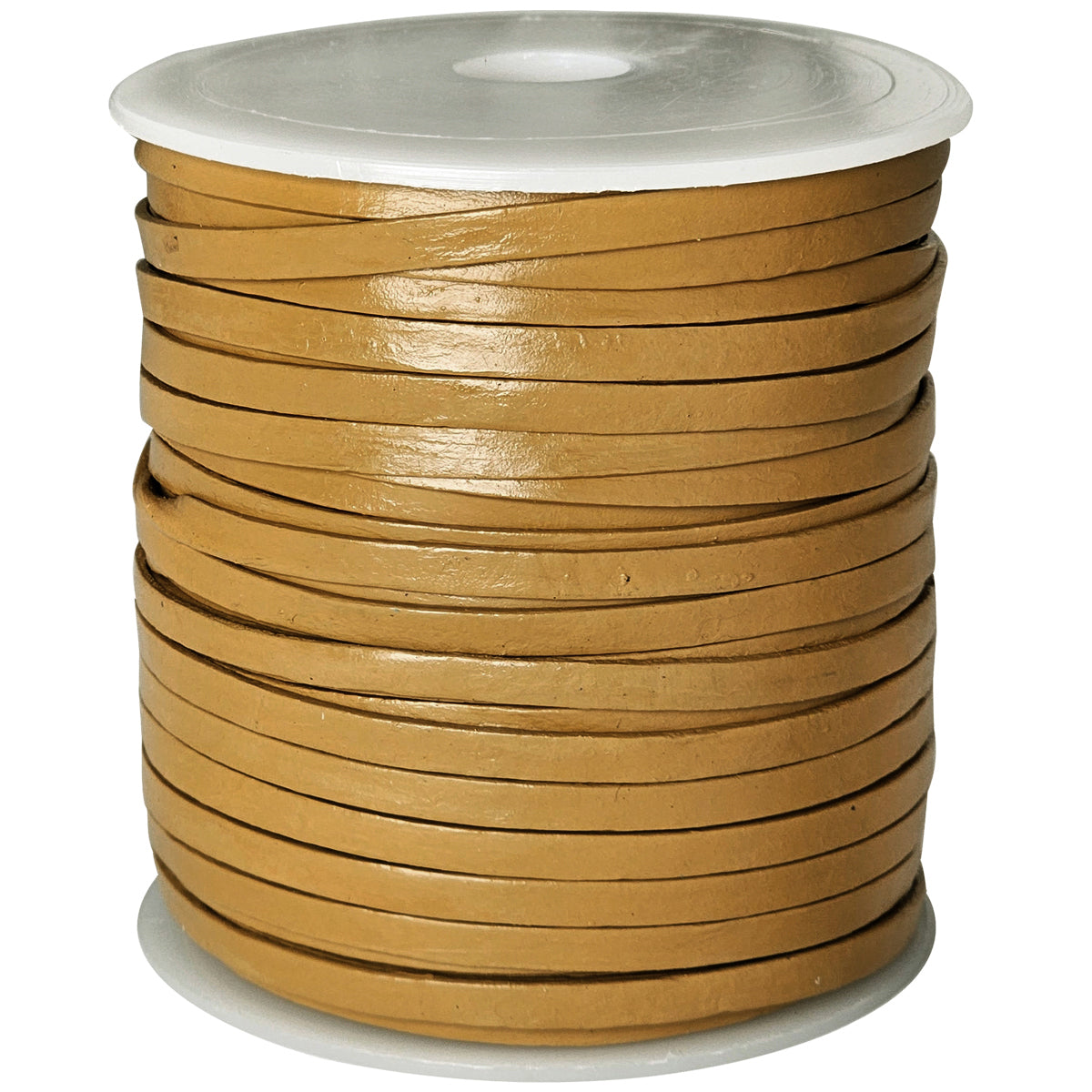 esnado Lederband Flach 4 x 1 mm - Curry - echtes Leder