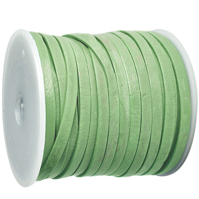 esnado Lederband Flach 4 x 1 mm - Mintgrün - echtes Leder