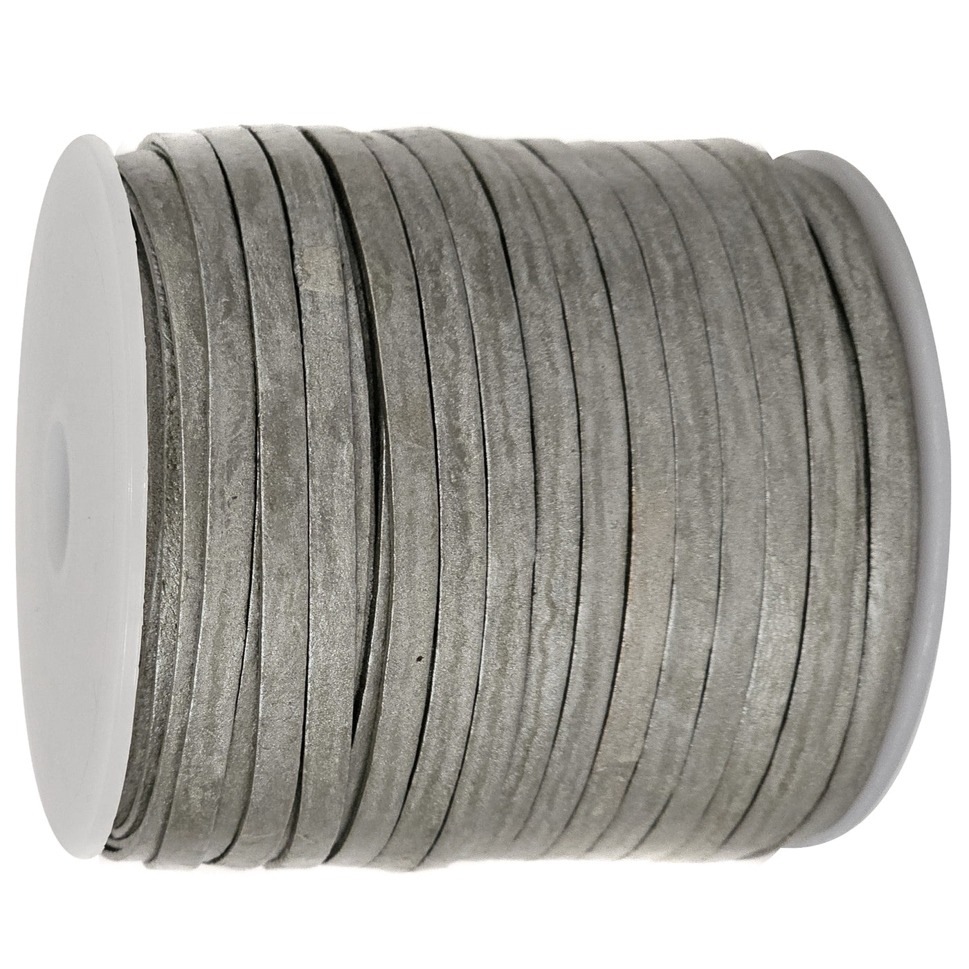 esnado Lederband Flach 4 x 1 mm - Silber - echtes Leder