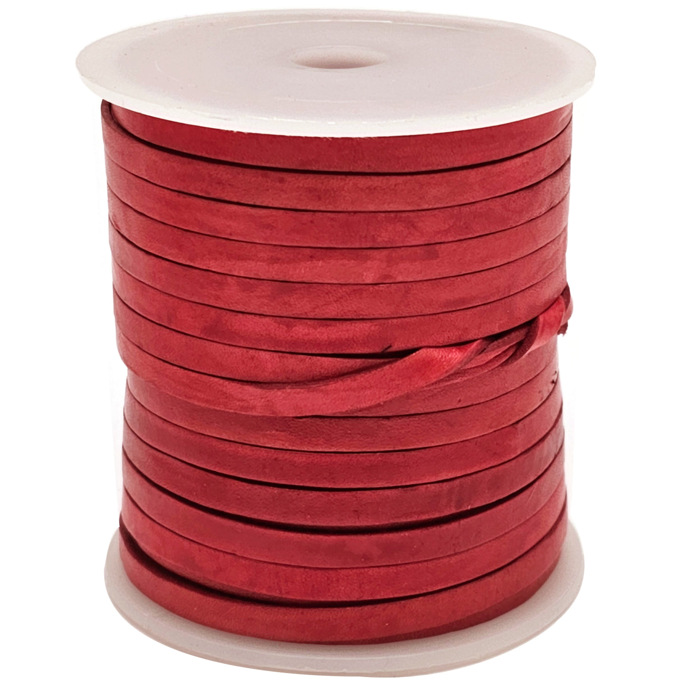 esnado Lederband Flach 4 x 1 mm - Antik Rot - echtes Leder