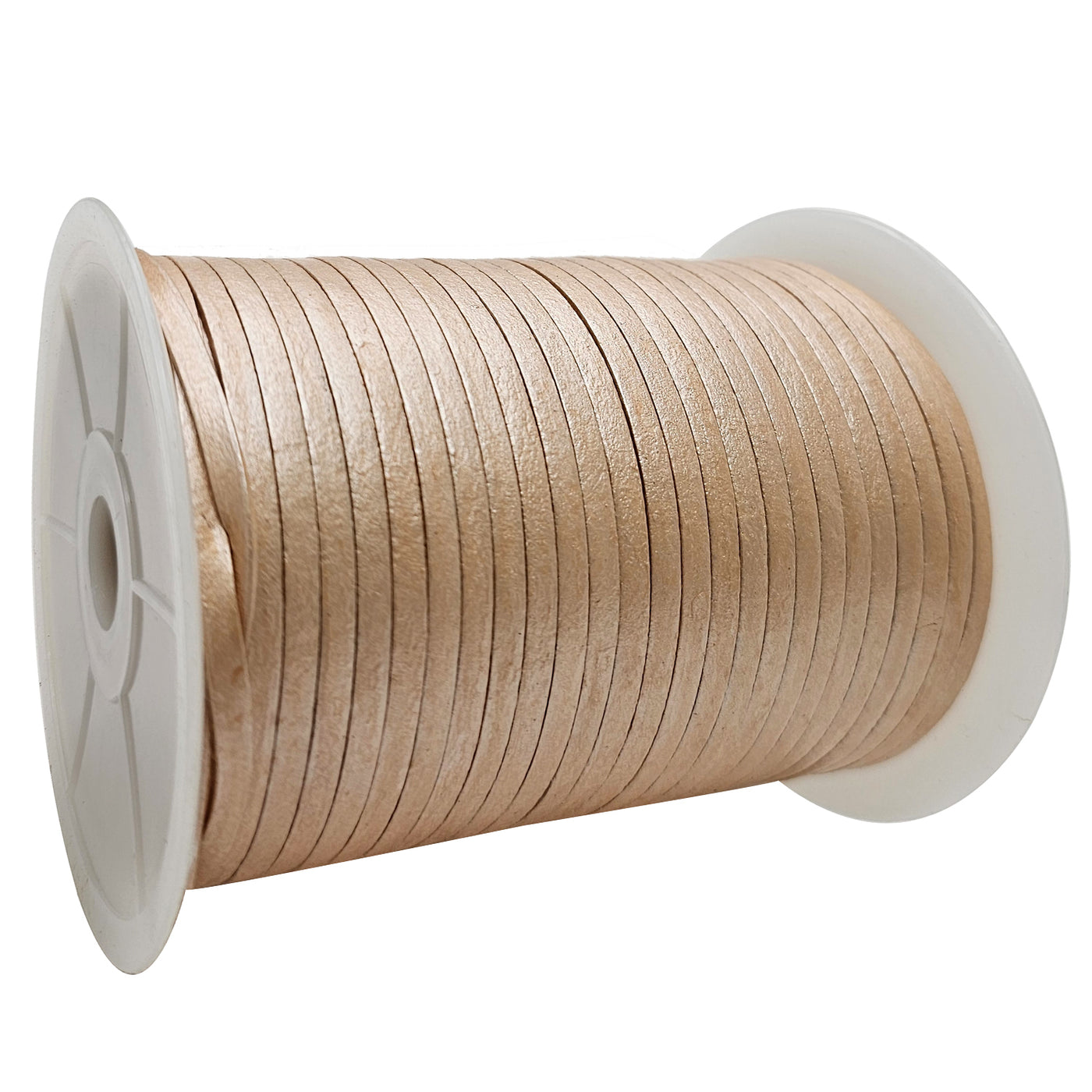 esnado Lederband Flach 4 x 1 mm - Pearl - echtes Leder