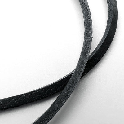 esnado Eckiges Lederband 3 x 2 mm – Schwarz