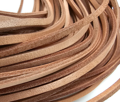 esnado Eckiges Lederband 3 x 2 mm – Natur