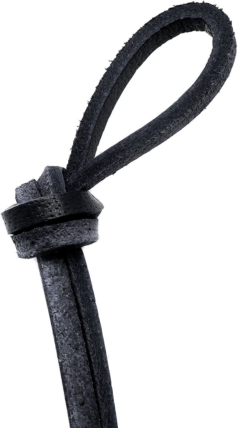 esnado Eckiges Lederband 3 x 2 mm – Schwarz