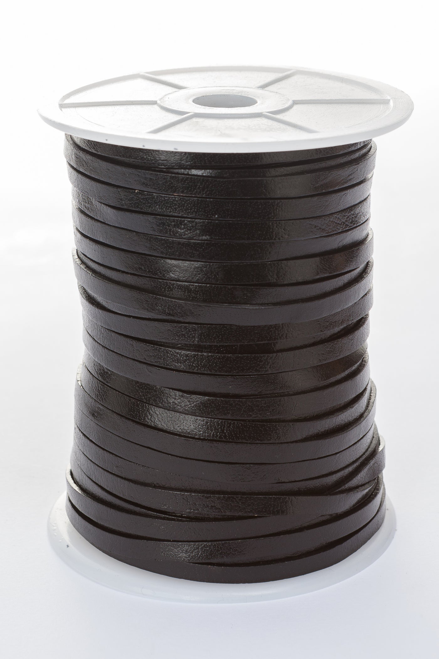 esnado Lederband flach - Breite 5 mm - Schwarz