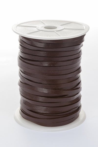 esnado Lederband flach - Breite 5 mm - Braun