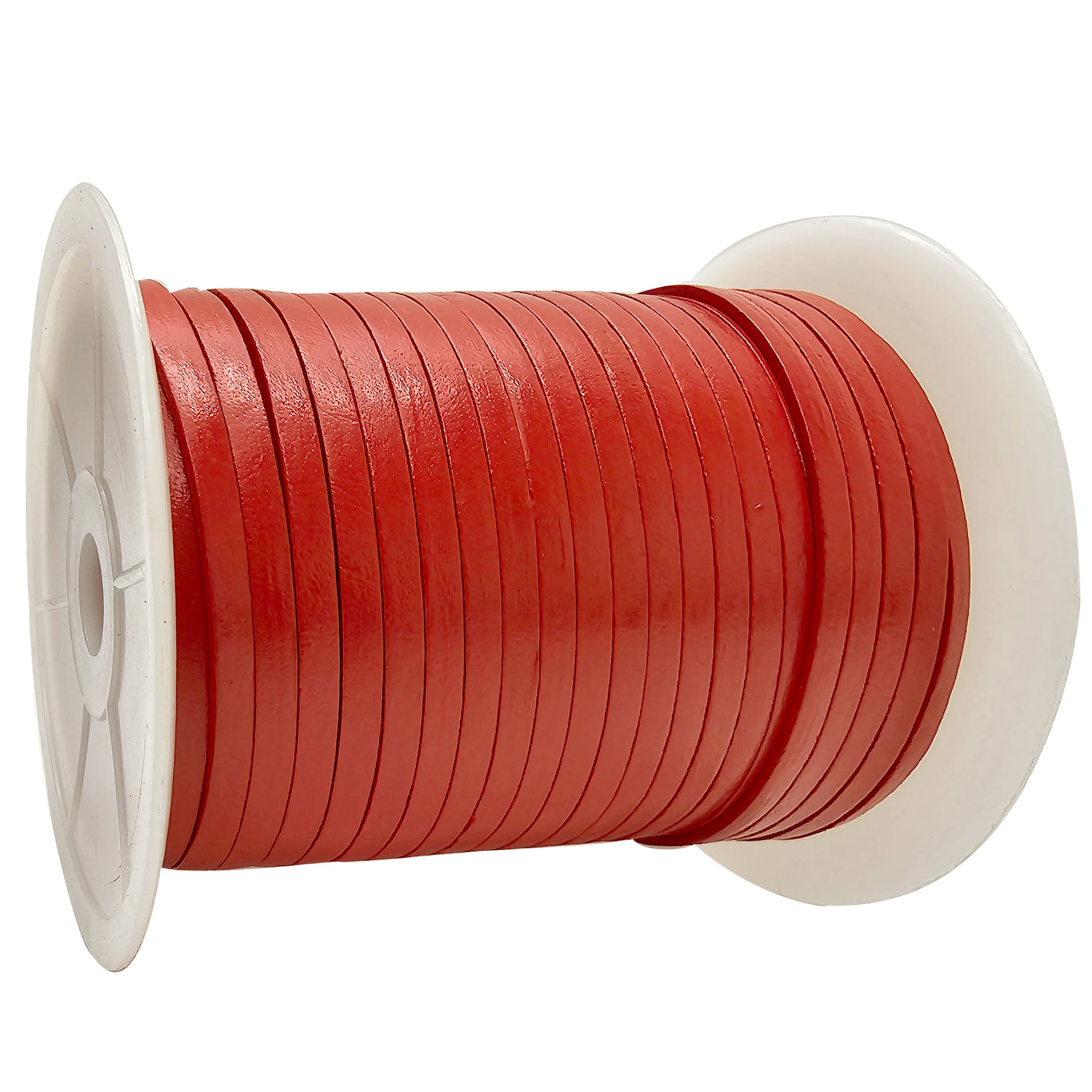 esnado Lederband flach - Breite 5 mm - Orangerot