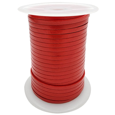 esnado Lederband flach - Breite 5 mm - Orangerot