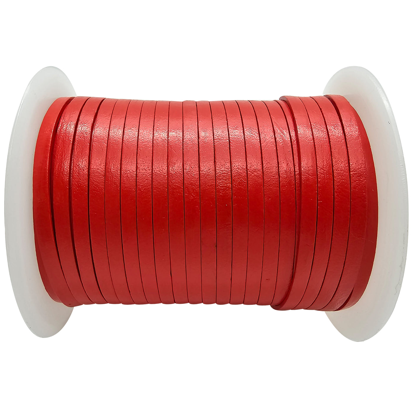 esnado Lederband flach - Breite 5 mm - Orangerot