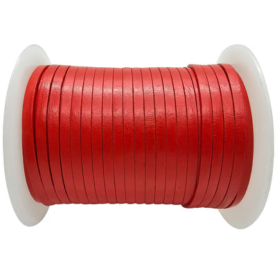 esnado Lederband flach - Breite 5 mm - Orangerot