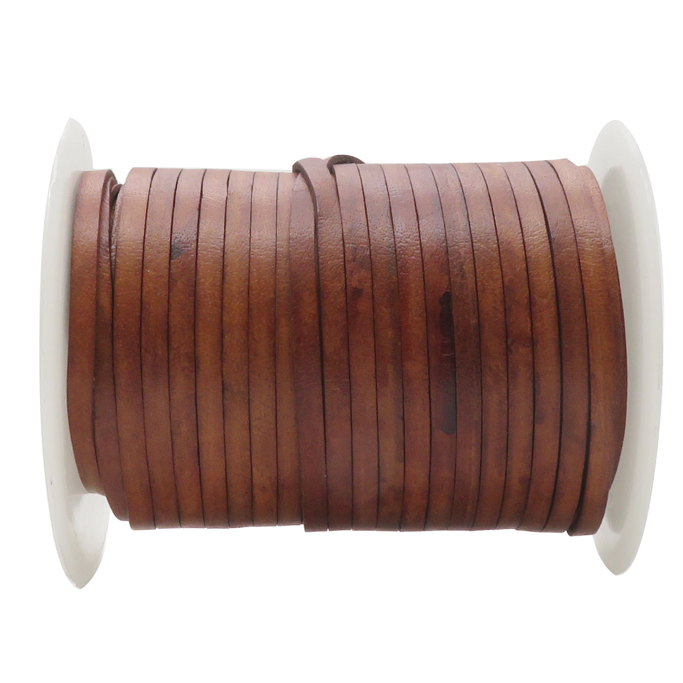 esnado Lederband flach - Breite 5 mm - Antik Braun
